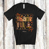 MacnyStore - Personalized Custom Name Thankful; Awesome Thanksgiving Pilgrim Girl Women; Fall Leaves T-Shirt