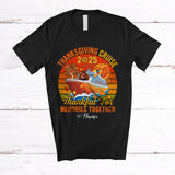 MacnyStore - Personalized Custom Name Thanksgiving Cruise 2025; Lovely Turkey Family Vintage Retro T-Shirt