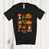 MacnyStore - Personalized Custom Name Thanksgiving Squad; Lovely Collection Fall Leaves Pilgrim Pumpkin T-Shirt