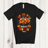 MacnyStore - Personalized Custom Name Thanksgiving With My Gnomies; Lovely Three Gnomes With Pickup Truck T-Shirt