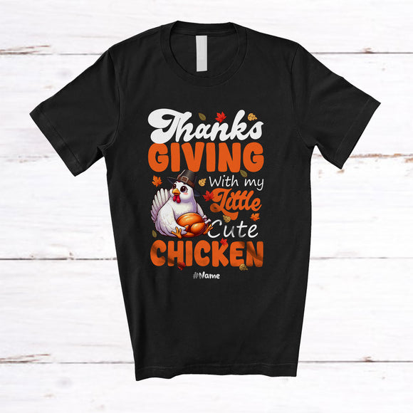MacnyStore - Personalized Custom Name Thanksgiving With My Little Cute Chicken; Lovely Fall Roast Turkey T-Shirt