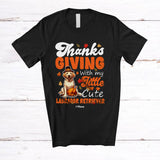 MacnyStore - Personalized Custom Name Thanksgiving With My Little Cute Labrador Retriever; Lovely Fall Turkey T-Shirt