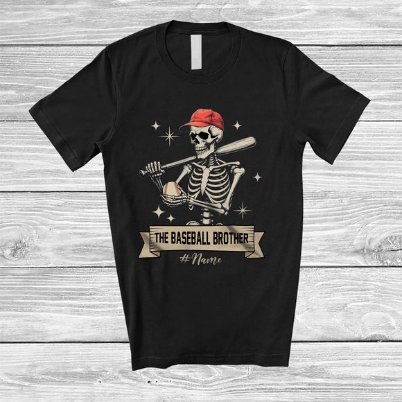 MacnyStore - Personalized Custom Name The Baseball Brother; Amazing Father's Day Skeleton Player; Family T-Shirt