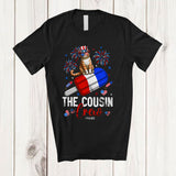 MacnyStore - Personalized Custom Name The Cousin Crew; Lovely 4th of July Cat Riding Ice Cream; Patriotic T-Shirt