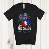 MacnyStore - Personalized Custom Name The Cousin Crew; Lovely 4th of July T-Rex Riding Ice Cream; Patriotic T-Shirt