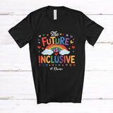 MacnyStore - Personalized Custom Name The Future Is Inclusive; Colorful LGBTQ Pride Rainbow Hearts T-Shirt