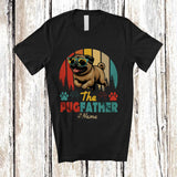 MacnyStore - Personalized Custom Name The PugFather; Lovely Father's Day Pug; Family Vintage Retro T-Shirt