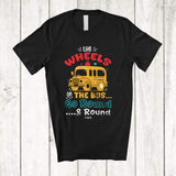 MacnyStore - Personalized Custom Name The Wheels On The Bus; Humorous First Day Back To School Bus Students T-Shirt