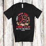 MacnyStore - Personalized Custom Name They Swim Bike Run; Amazing Groovy Triathlon Triathlete Flowers T-Shirt