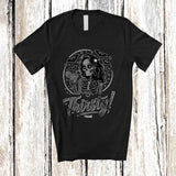 MacnyStore - Personalized Custom Name Thirsty; Sarcastic Halloween Skeleton Women Drinking Cocktail; Drunker T-Shirt