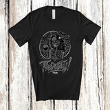 MacnyStore - Personalized Custom Name Thirsty; Sarcastic Halloween Skeleton Women Drinking Wine; Drunker T-Shirt