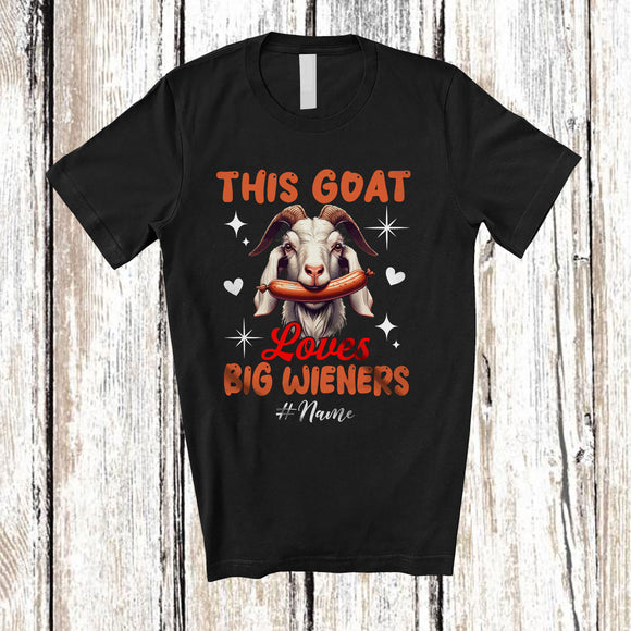 MacnyStore - Personalized Custom Name This Goat Loves Big Wieners; Lovely Goat Hot Dog Sausage T-Shirt