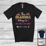 MacnyStore - Personalized Custom Name This Grandma Belongs To, Lovely Mother's Day Leopard Flowers T-Shirt