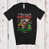 MacnyStore - Personalized Custom Name This Is My Christmas Pajama Shirt; Amusing X-mas Santa Sloth T-Shirt