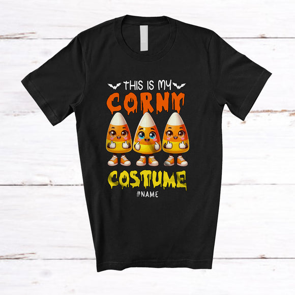 MacnyStore - Personalized Custom Name This Is My Corny Costume; Lovely Halloween Three Candy Corn T-Shirt