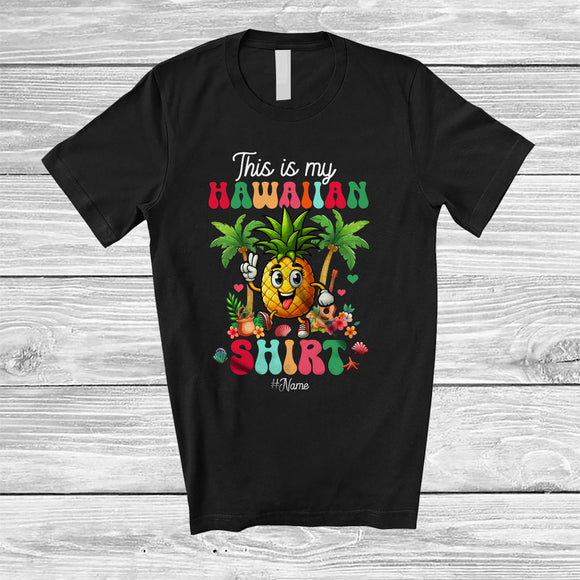 MacnyStore - Personalized Custom Name This Is My Hawaiian Shirt; Lovely Summer Vacation Pineapple Dancing T-Shirt
