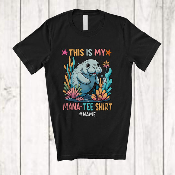 MacnyStore - Personalized Custom Name This Is My Mana-tee Shirt; Adorable Manatee Sea Animal T-Shirt