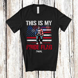 MacnyStore - Personalized Custom Name This Is My Pride Flag; Amazing 4th Of July US Flag Bigfoot Patriotic T-Shirt