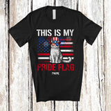 MacnyStore - Personalized Custom Name This Is My Pride Flag; Amazing 4th Of July US Flag Cat Patriotic T-Shirt