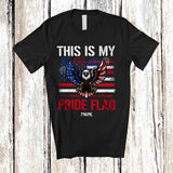 MacnyStore - Personalized Custom Name This Is My Pride Flag; Amazing 4th Of July US Flag Eagle Patriotic T-Shirt