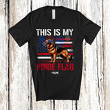 MacnyStore - Personalized Custom Name This Is My Pride Flag; Proud 4th Of July US Flag German Shepherd Patriotic T-Shirt