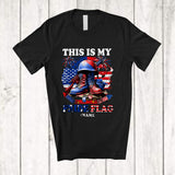 MacnyStore - Personalized Custom Name This Is My Pride Flag; Proud 4th of July Veteran Boots; Patriotic T-Shirt