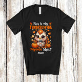 MacnyStore - Personalized Custom Name This Is My Thanksgiving Pajama Shirt; Lovely Fall Turkey Coffee T-Shirt