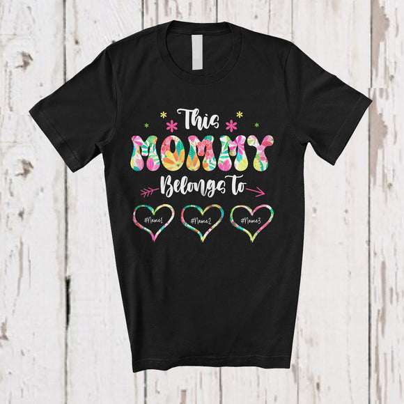 MacnyStore - Personalized Custom Name This Mommy Belongs To; Floral Mother's Day Custom Name Family T-Shirt