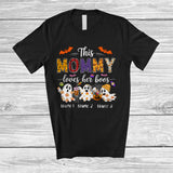 MacnyStore - Personalized Custom Name This Mommy Loves Her Boos; Lovely Halloween Three Ghost; Family T-Shirt