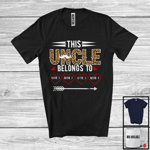 MacnyStore - Personalized Custom Name This Uncle Belongs To, Lovely Father's Day Leopard, Family Group T-Shirt