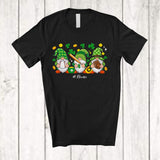 MacnyStore - Personalized Custom Name Three Gnomes Baseball Player; Awesome St. Patrick's Day Shamrock T-Shirt
