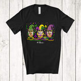 MacnyStore - Personalized Custom Name Three Gnomes Guitar; Lovely Mardi Gras Mask Beads Parade Guitarist T-Shirt