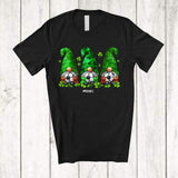 MacnyStore - Personalized Custom Name Three Gnomes Soccer Player; Lovely St. Patrick's Day Sport Shamrock T-Shirt