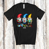 MacnyStore - Personalized Custom Name Three Gnomes Teaching; Adorable Back To School Teacher Librarian T-Shirt