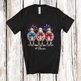 MacnyStore - Personalized Custom Name Three Sheep Bow Tie; Amazing 4th of July Farming Farmer Patriotic T-Shirt