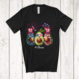MacnyStore - Personalized Custom Name Three Sunglasses Avocado; Lovely 4th Of July Patriotic Fruits Vegan T-Shirt