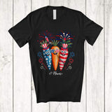 MacnyStore - Personalized Custom Name Three Sunglasses Carrot; Lovely 4th Of July Patriotic Fruits Vegan T-Shirt