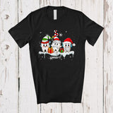 MacnyStore - Personalized Custom Name Three Tooth Snowing; Awesome Christmas Dental Assistant Dentist T-Shirt