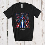MacnyStore - Personalized Custom Name Three US Flag Airplanes; Awesome 4th Of July Fireworks; Patriotic T-Shirt