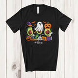 MacnyStore - Personalized Custom Name Three Witch Ghost Pumpkin Avocados; Horror Halloween Fruit Vegan T-Shirt