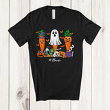 MacnyStore - Personalized Custom Name Three Witch Ghost Pumpkin Carrots; Horror Halloween Fruit Vegan T-Shirt