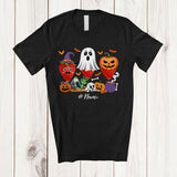 MacnyStore - Personalized Custom Name Three Witch Ghost Pumpkin Strawberries; Horror Halloween Fruit Vegan T-Shirt