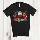 MacnyStore - Personalized Custom Name Three Witch Ghost Pumpkin Tomatoes; Horror Halloween Fruit Vegan T-Shirt