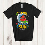 MacnyStore - Personalized Custom Name Tis The Sea Sun; Joyful Christmas In July Summer Watermelon Surfing T-Shirt