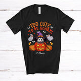 MacnyStore - Personalized Custom Name Too Cute To Be Scary; Lovely Halloween Witch Opossum In Pumpkin T-Shirt