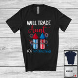 MacnyStore - Personalized Custom Name Trade Aunt For Firecrackers, Lovely 4th Of July Fireworks, Family T-Shirt