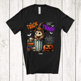 MacnyStore - Personalized Custom Name Trick Or Trash; Sarcastic Halloween Witch Opossum Feral Trash Animal T-Shirt