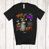 MacnyStore - Personalized Custom Name Trick Or Trash; Sarcastic Halloween Witch Rat Feral Trash Animal T-Shirt