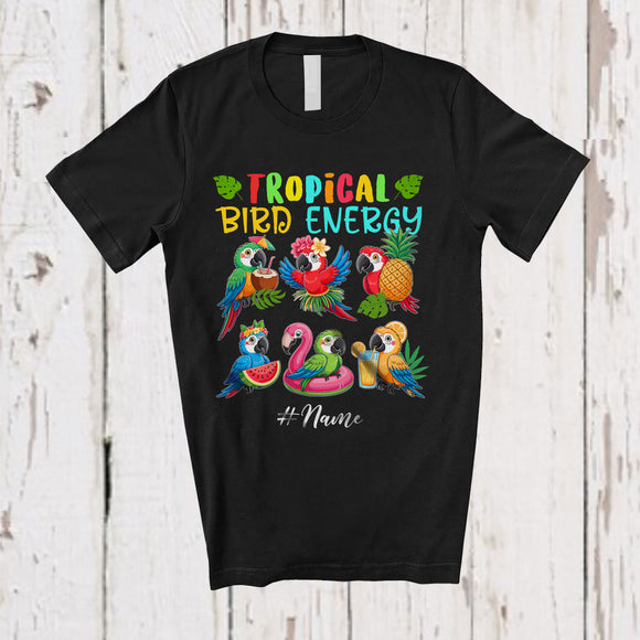 MacnyStore - Personalized Custom Name Tropical Bird Energy; Amazing Summer Vacation Parrot Cosplay T-Shirt