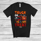 MacnyStore - Personalized Custom Name Truck Or Treat; Humorous Halloween Garbage Truck Driver Driving T-Shirt